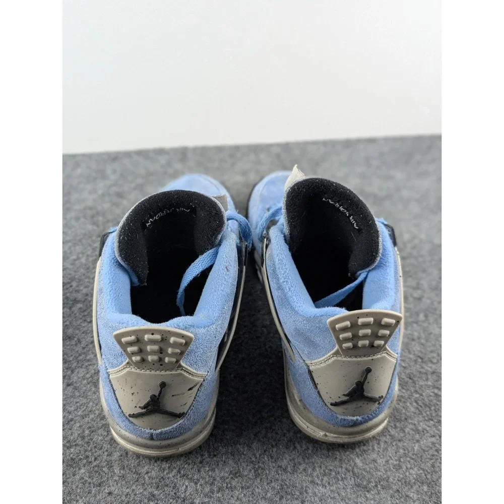 Jordan 4 Retro University Blue Size 5Y Womens Size 7 Black Tech Grey 408452-400